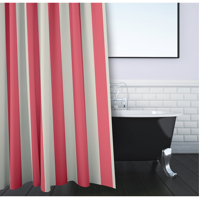 Rideau de douche simple, Café au lait / Corail