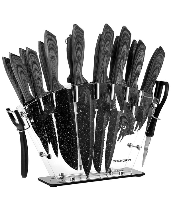 MooJ Plastic Development Metal Knife Block Set B09BQWMZ45