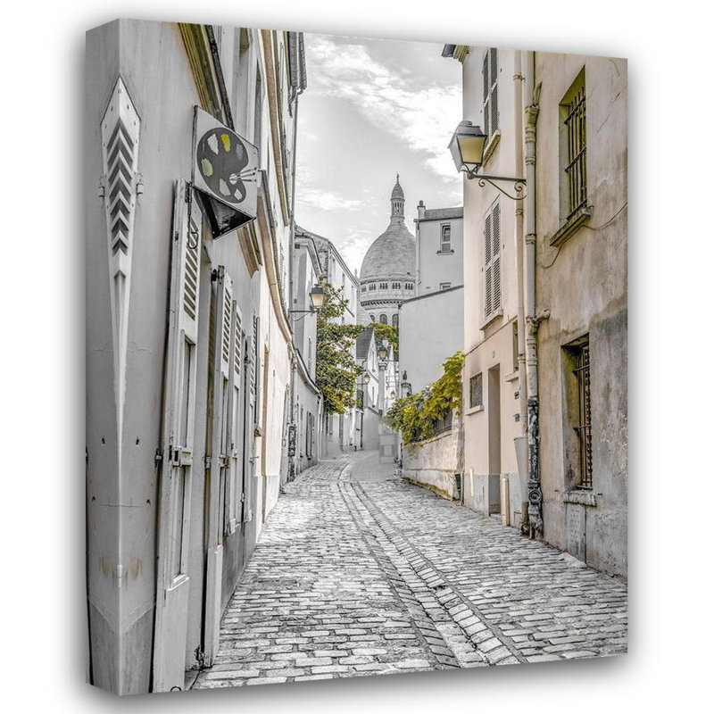 Art sur toile tendue avec galerie Lark Manor ™ Frank, Assaf, rue pavée, Montmartre, Paris AF20140920-490XC02