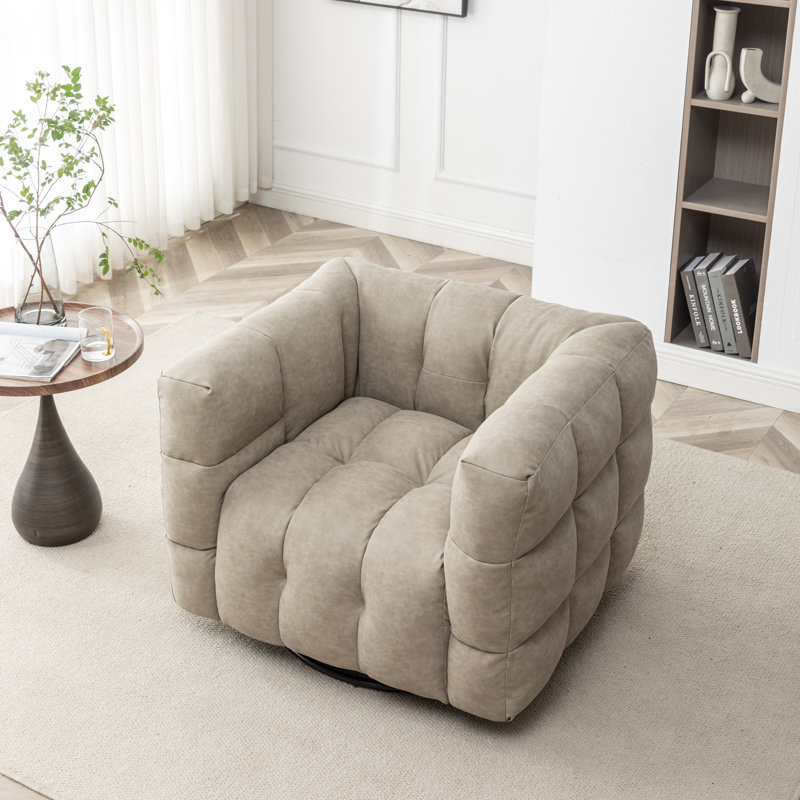 Fauteuil pivotant 38 po Brennan, Taupe Avdul