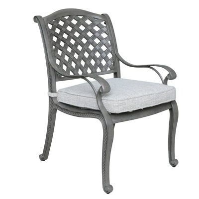 Chaise de salle à manger d'extérieur d'intérieur en aluminium avec coussin