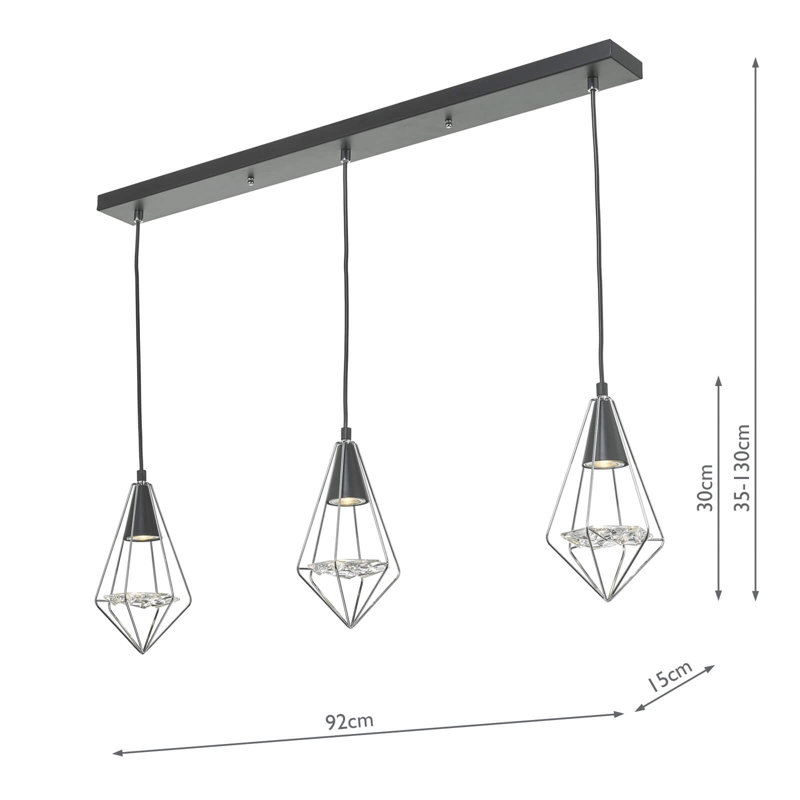 Chanto 3 - Light Matt Black Pendant