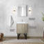 24 po L x P 20 po, ensemble de meuble-lavabo rustique avec comptoir en quartz blanc, marque en nickel brossé et miroir en forme de croix pour surface de salle de bain, cerf aménagé