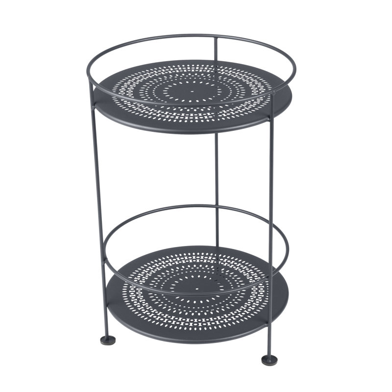 Guinguette Outdoor Round Side Table, Anthracite