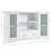 White 51" Sideboard Cabinet With 2 Glass Doors And Open Shelves, Stylish Storage For Bedroom Multi-Functional Drawers, Adjustable Ideal Kitchen Study
