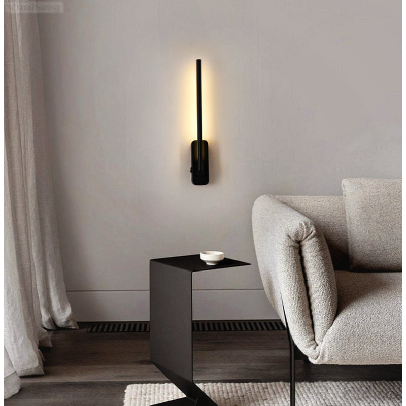 Ensemble de 2 lampes à bras articulé télécommandées modernes à télécommande, noir, Black