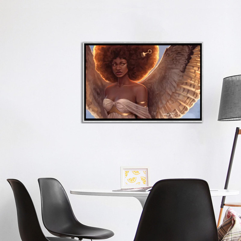 « Halo » par Hillary D Wilson-impression, H 26 po x l 40 po x 1,5 po, Toile avec cadre argenté, Pas de tapis