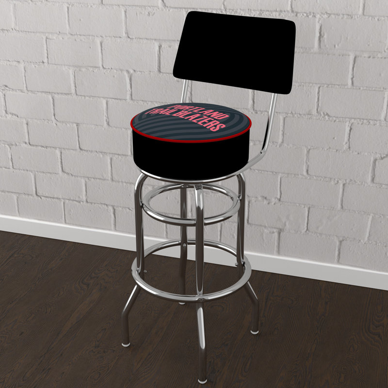 Swivel Upholstered Counter Stool with Metal Frame