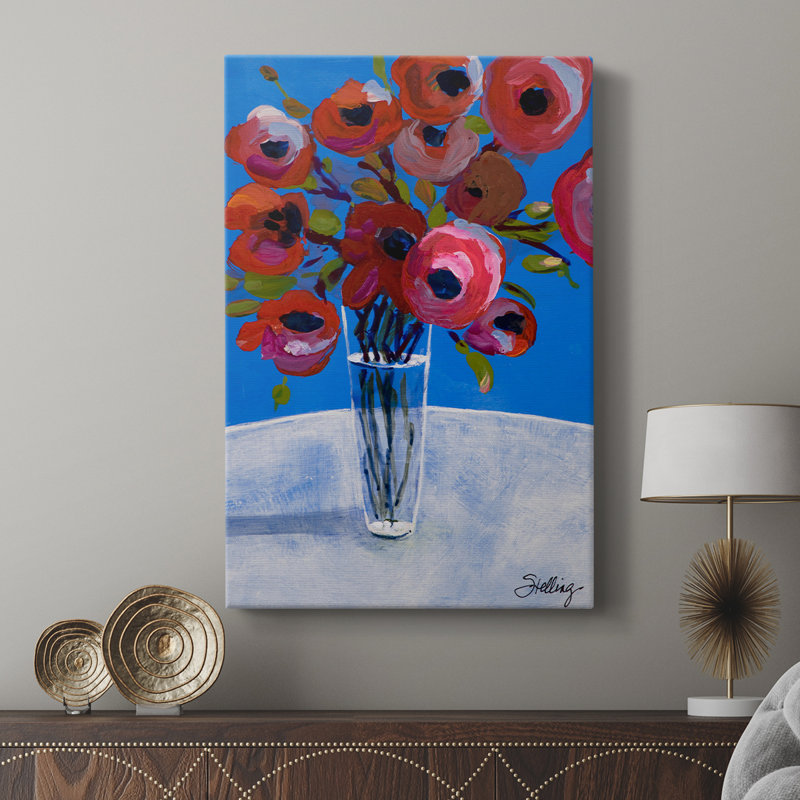 Coquelicots - Cavas enveloppés de galerie, H 18 po x l 12 po