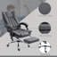 Chaise de bureau en microfibre, chaise d'ordinateur à haut dossier avec massage à 6 points, chaleur, hauteur réglable et repose-pieds rétractable-120926291