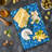 Ambesonne Blue Tempered Glass Cutting Board Diagonal Checked Pattern Turquoise Dark Blue