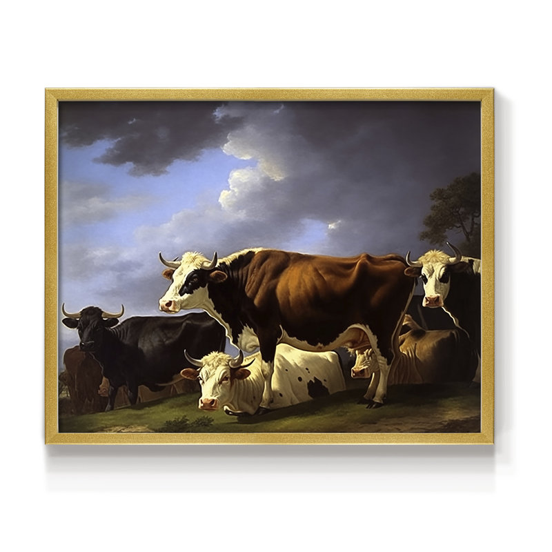 Faune - XXXVI - Reproduction encadrée - Restickable, H 22 po x l 28 po, Or