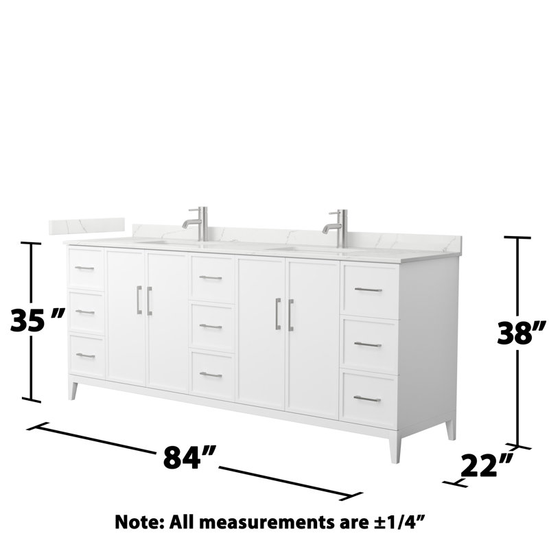 Elan 84'' W Vanity, Brushed Nickel, Single, White