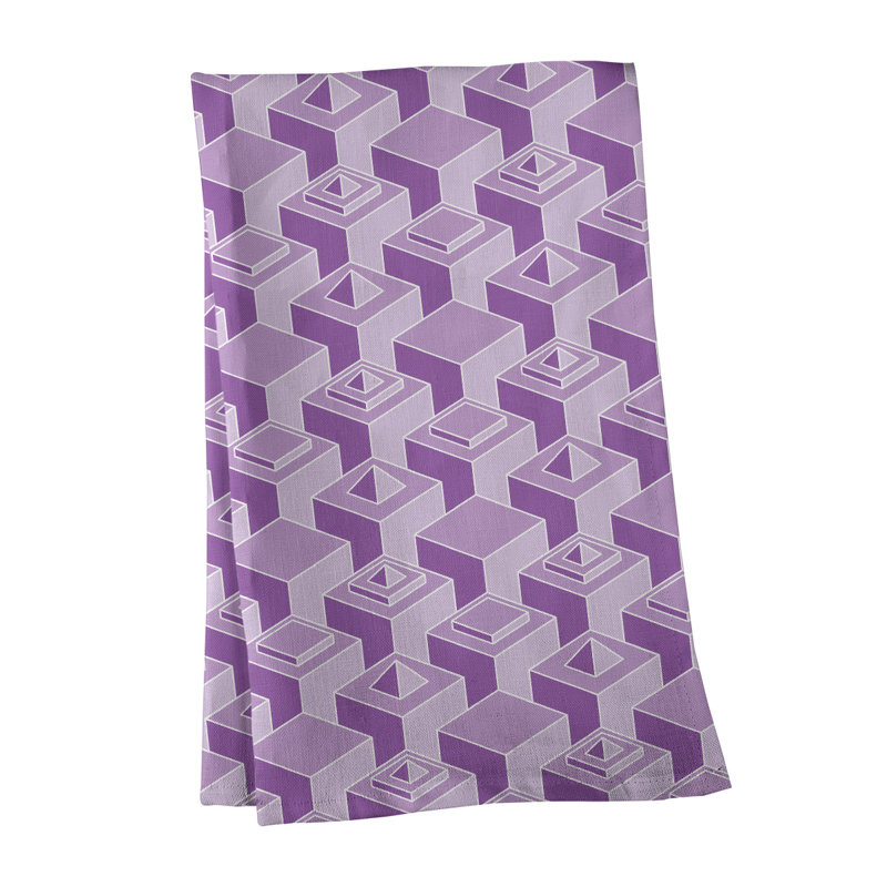 Patricia Geoffrey Tea Towel Kitchen Towel, Light Purple/Gray, Poly Twill