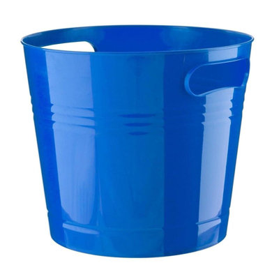Nikolitsa 6L Plastic Open Waste Bin Lightweight Blue Rubbish Bin Trash Can Garbage Container