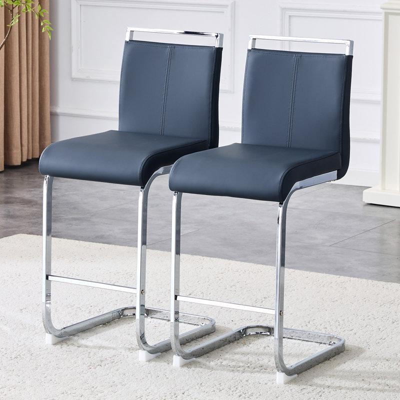 Tabouret de comptoir 25 po, Blanc, Tabouret de comptoir (siège d'une hauteur de 25 p, Chrome chrome