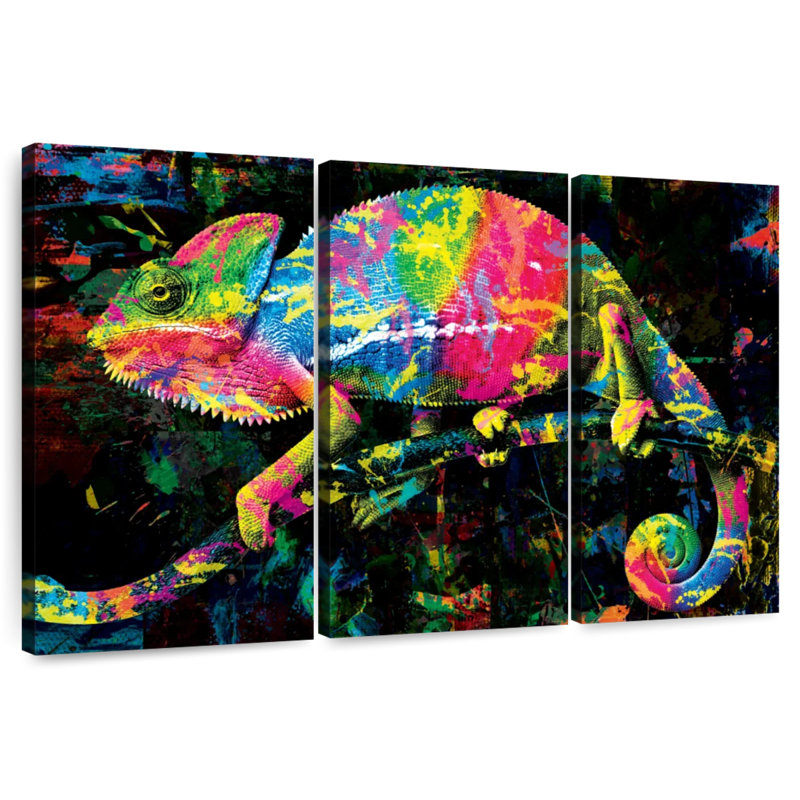 Peinture de caméléon Brampt, H 32 po x l 50 po