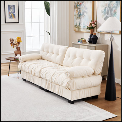 Canapé d'angle modulaire moderne avec assises profondes et revêtement en flanelle pour un confort polyvalent dans le salon