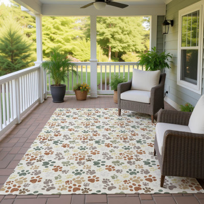 Tapis Lamanna ACN3066 à motif animal, lavable à la machine, pour intérieur et extérieur.