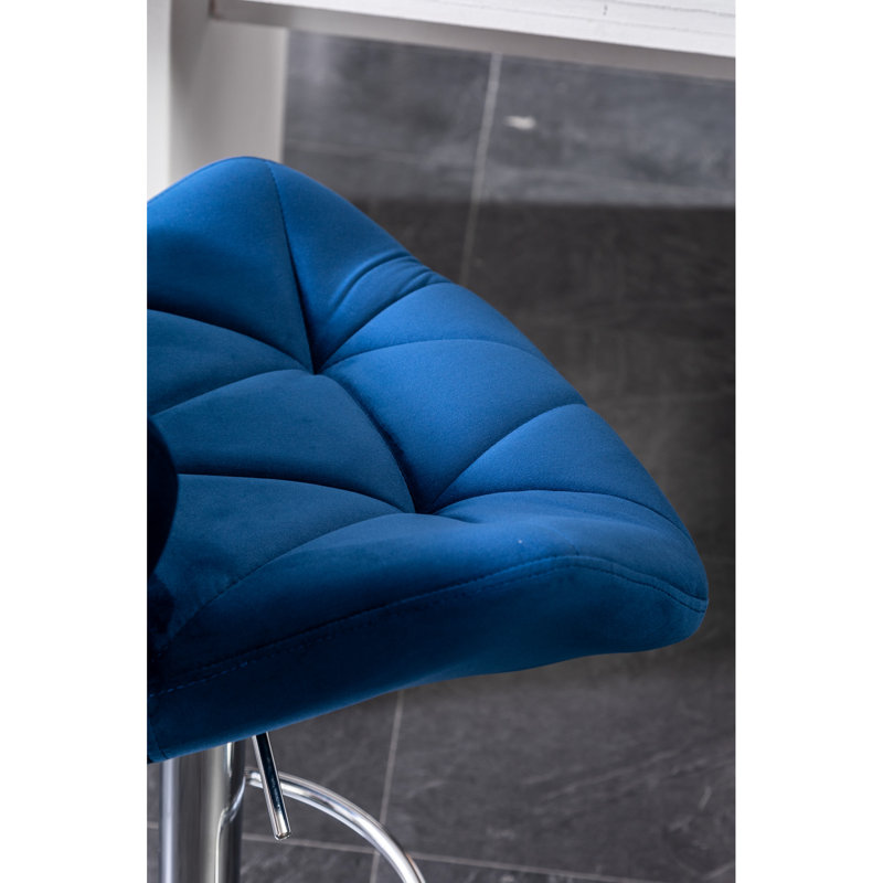 Velours pivotant à losanges, bleu 2 - Hauteur réglable pour plus de confort