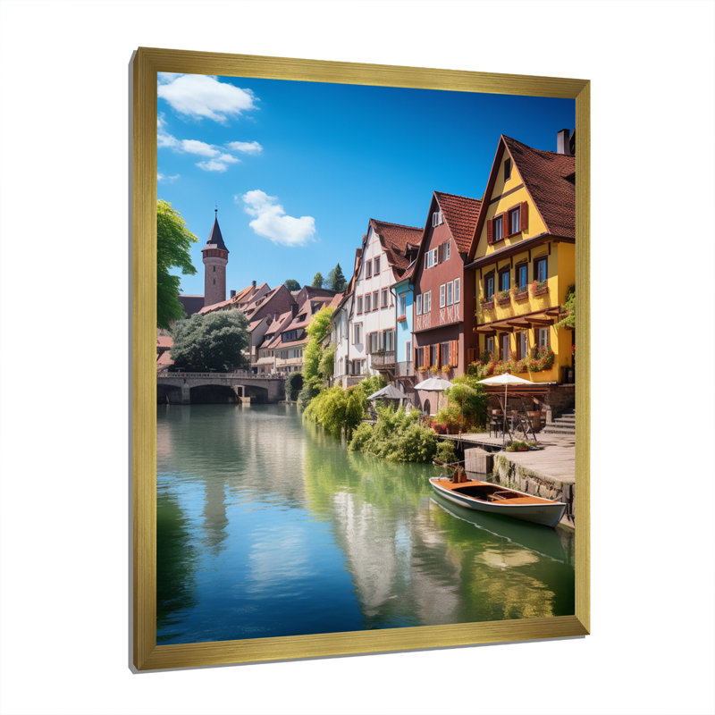 Kolee, rivière Wanderlust, Allemagne, H 20 po x l 12 po x P 1 po, Encadrement doré
