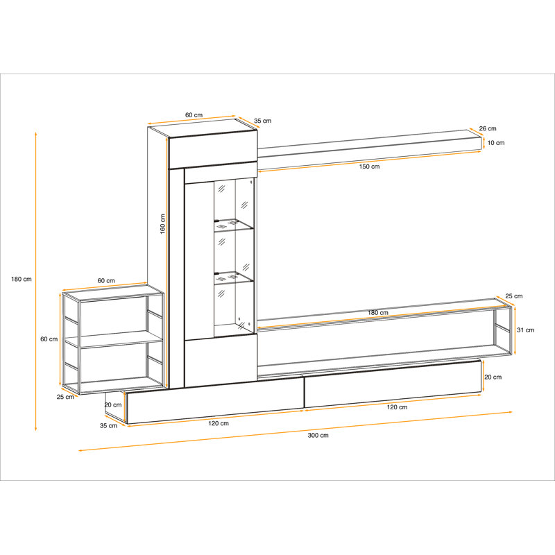 Winovich Unfinished Floating Entertainment Centre for TVs up to 60"