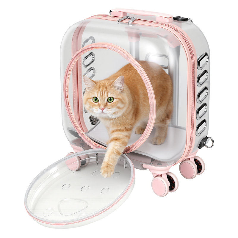 Expandable Bubble Cat Carrier Backpack, Supports up to 16 lbs (Pink)