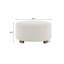 Tissu moderne blanc rond avec pieds en bois, simple et polyvalent pour un usage domestique, repose-pieds relaxant confortable