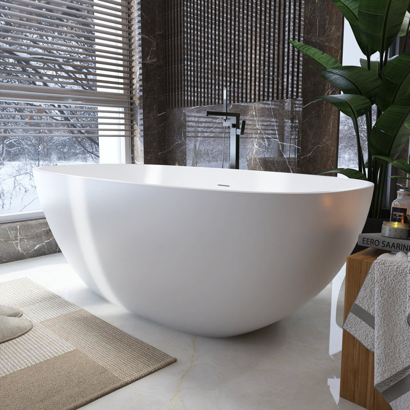 66.9'' x 29.5'' Soaking Solid Surface Bathtub