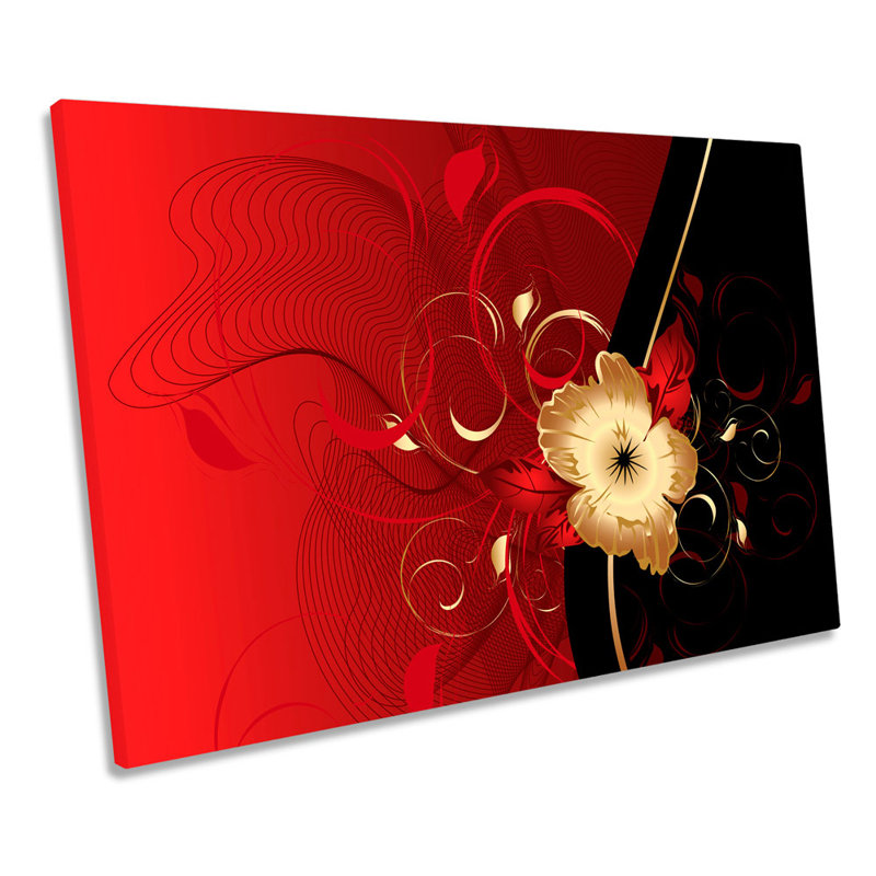 Abstract Flower Design - Wrapped Canvas Print, 30.5cm H x 45.7cm W x 2cm D