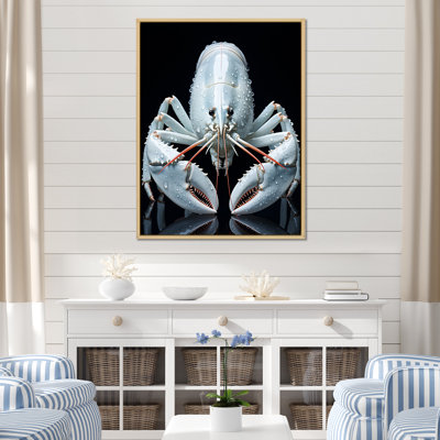 «Modern Modern Black and Blue Crayfish», reproduction sur toile