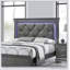 Tête de lit capitonnée en similicuir gris foncé 1pc Eastern Bed W-1129489472