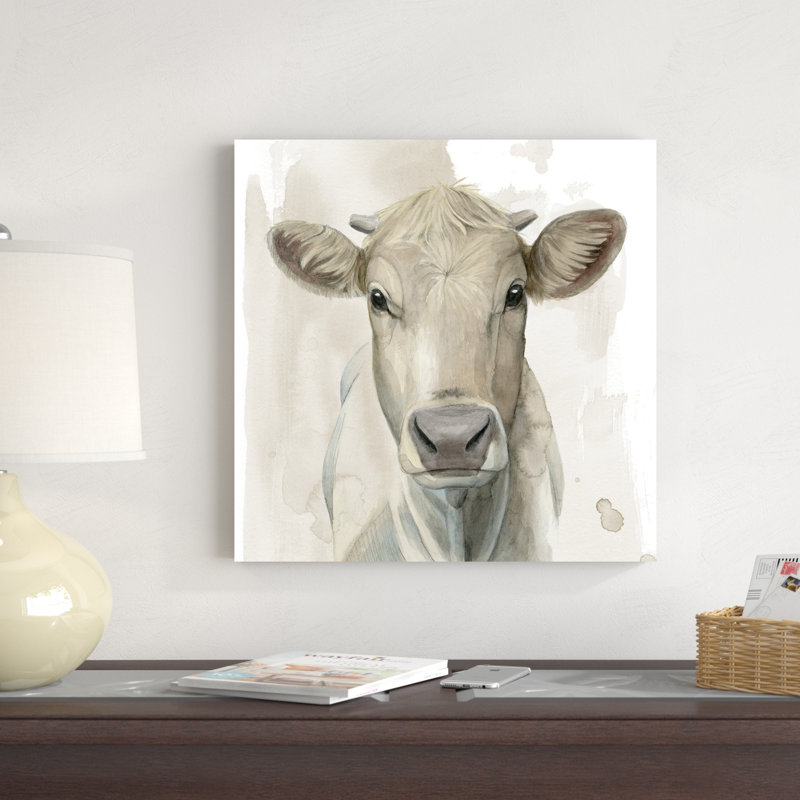 «Prairie Bovine I», peinture sur toile, H 20 po x l 20 po