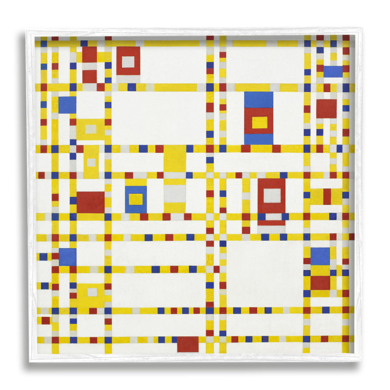 «Broadway Boogie Woogie Piet Mondrian Classic Abstract» par One1000paintings, peinture sur toile à cadre flottant