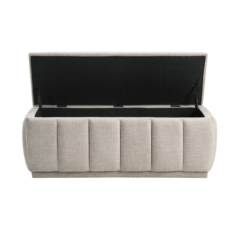 Banc de rangement taupe Modern Home avec contreplaqué et base en tissu élégant