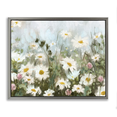 «Red Barrel Studio® Daisy Field», peinture sur toile encadrée par Nina Blue