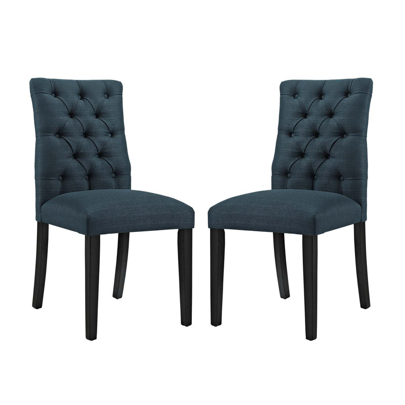 Modway Duchess Button Tufted Fabric Dining Chair, Azure, 2
