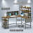 L Shaped Corner Computer Desk With Power Outlet, LED Light, Storage Shelf, And Monitor Stand - Reversible Gaming Desk, Rustic Brown | Gift Idea