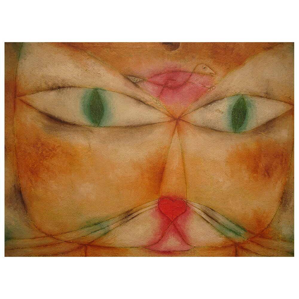 Leinwandbild Katze und Vogel von Paul Klee