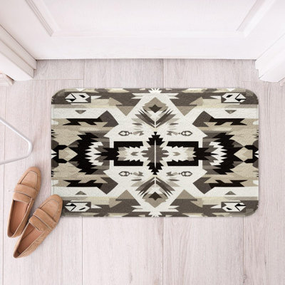 Tapis de salle de bain South American Native American Design 16 po x 24 po Boho Tapis de bain Southwestern