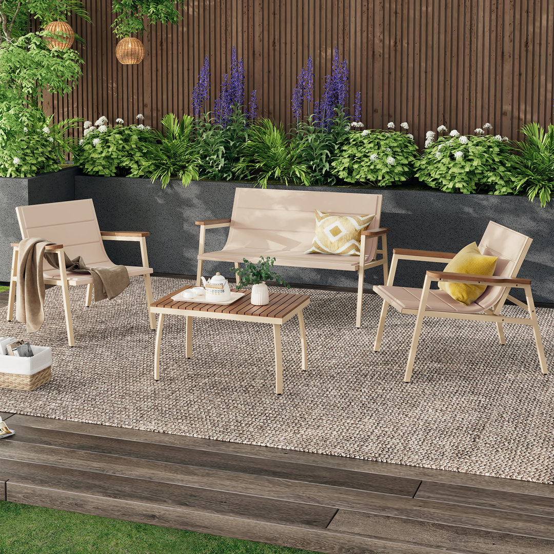 4 Piece Patio Furniture Set, Outdoor Conversation Set Ebern Designs