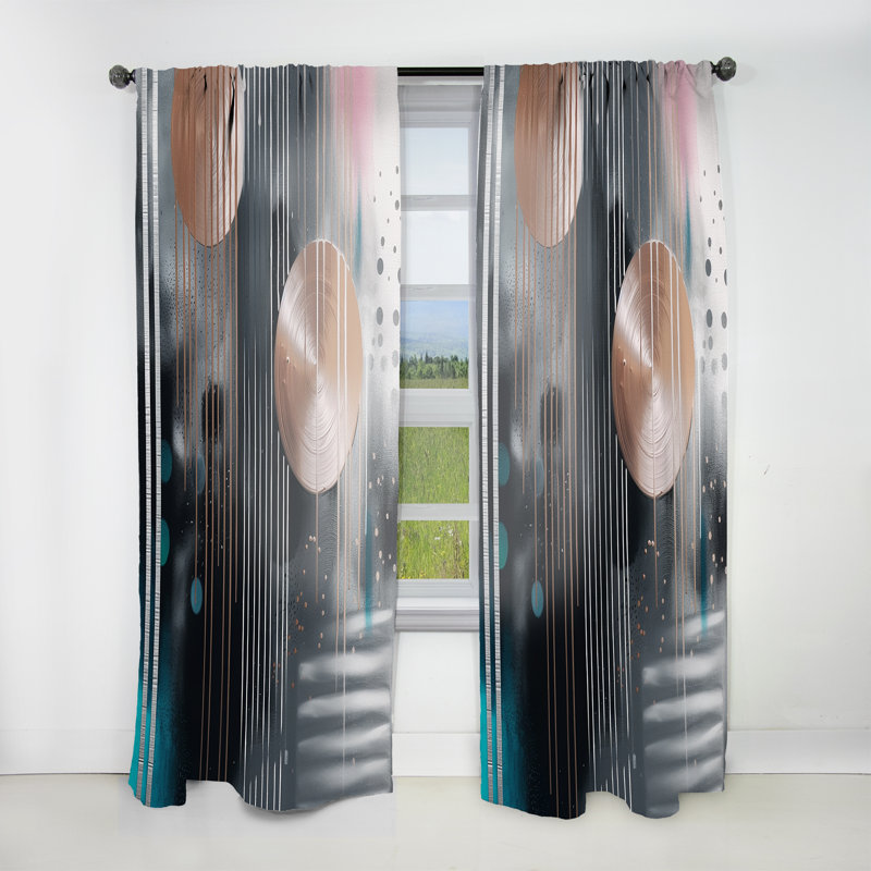 Bering - Whispers Of Marble III - Rideau en marbre abstrait - Velours obscurcissant - 1 panneau, L 52 po x L 108 po