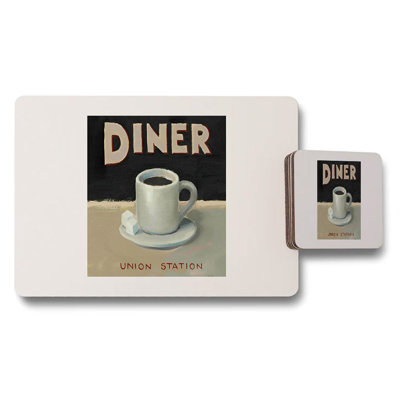 Bistro Coffee Cup Placemats And Coaster Set Pike Place Art