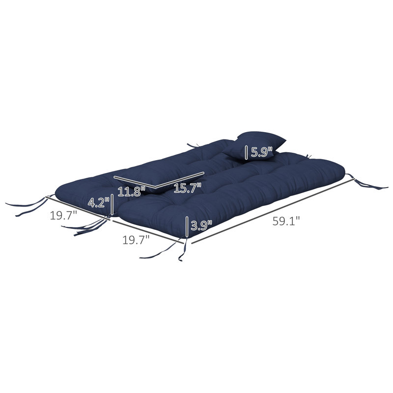 Coussin de banc d'extérieur, coussins de banc capitonnés, Brun clair et noir