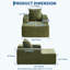 Méridienne 45 po Corduroy - Canapé Cloud, assise profonde, sans assemblage, pour salon chambre à coucher-129164763