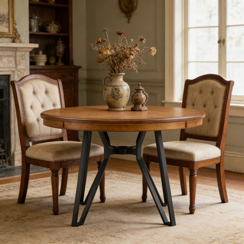 Table de salle à manger ronde, Ash Brown