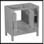 Base de meuble-lavabo 30 po seulement, structure en bois massif, armoire de rangement de salle de bain avec portes et tiroirs