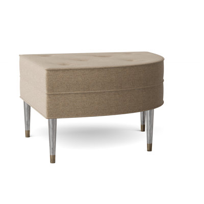 Piece Of Cake Wedge Boucle and Velvet Tufted Ottoman