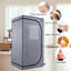 Portable Steam Grey Mini Plus - Spa personnel avec générateur et télécommande. Chaise pliable. Installation facile. Chauffage rapide. Ul accrédité. Tissu. 360 degrés. Element. Améliore la douceur de la peau