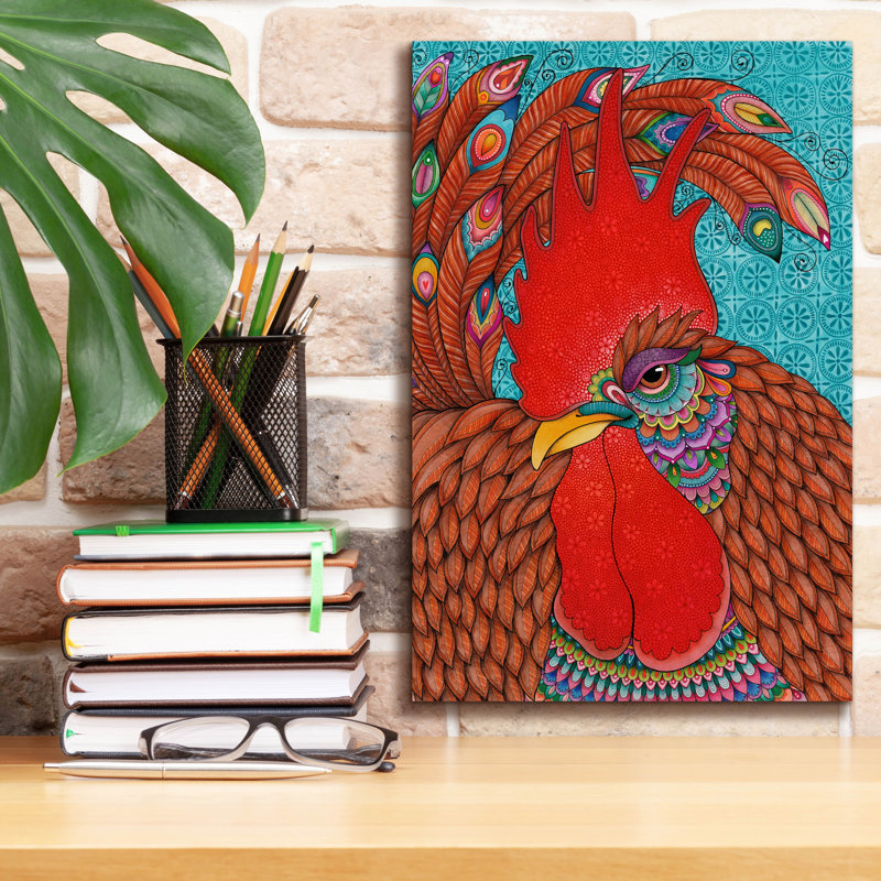 'Randy Rooster' by Hello Angel Canvas Wall Art, 18" H x 12" W x 0.75" D